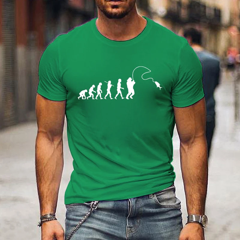 Evolution Fishinger T Shirt Men Women Tee Clothes Tshirts Fishinger Oversize Breathable Short Sleeve Hip Hop Luminous Tee Tops image 5