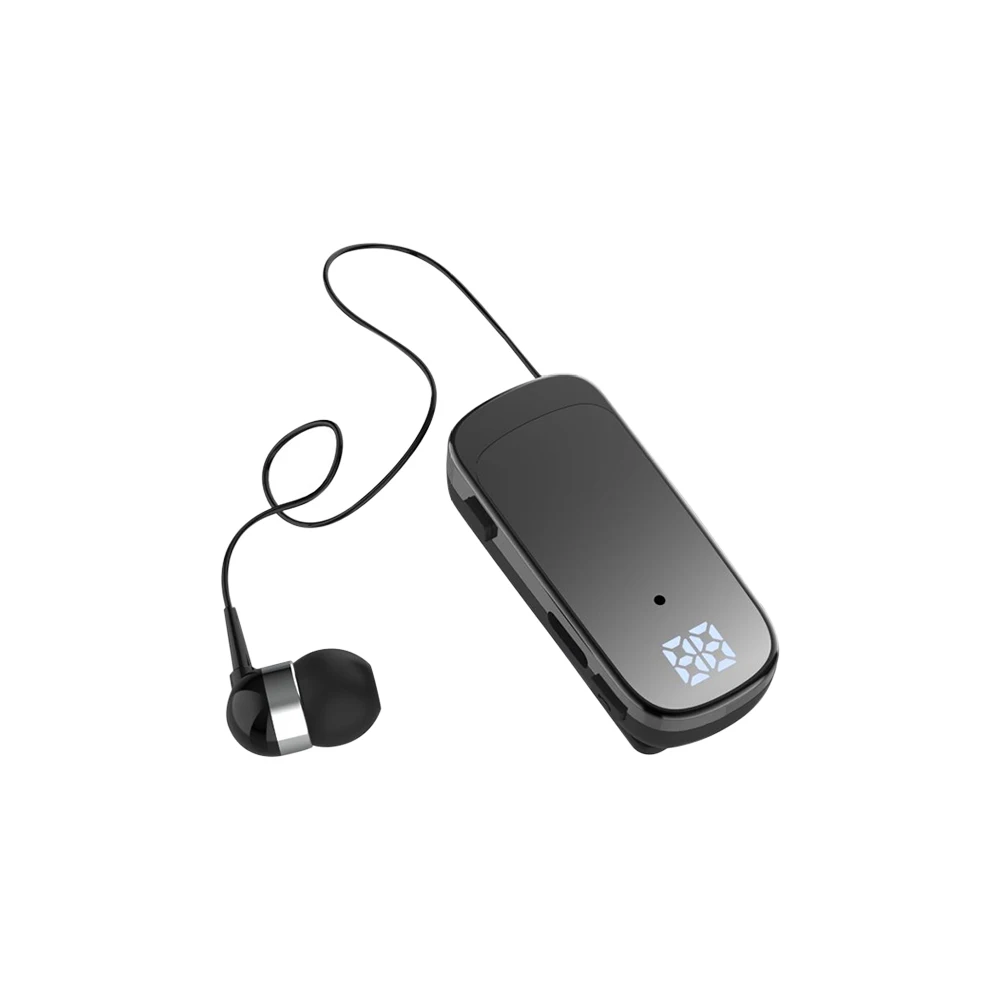 K65 Wireless Bluetooth-Compatible Headset Lavalier Retractable Cable Smart Single Ear In-ear Sport Earphone Led Digital Display