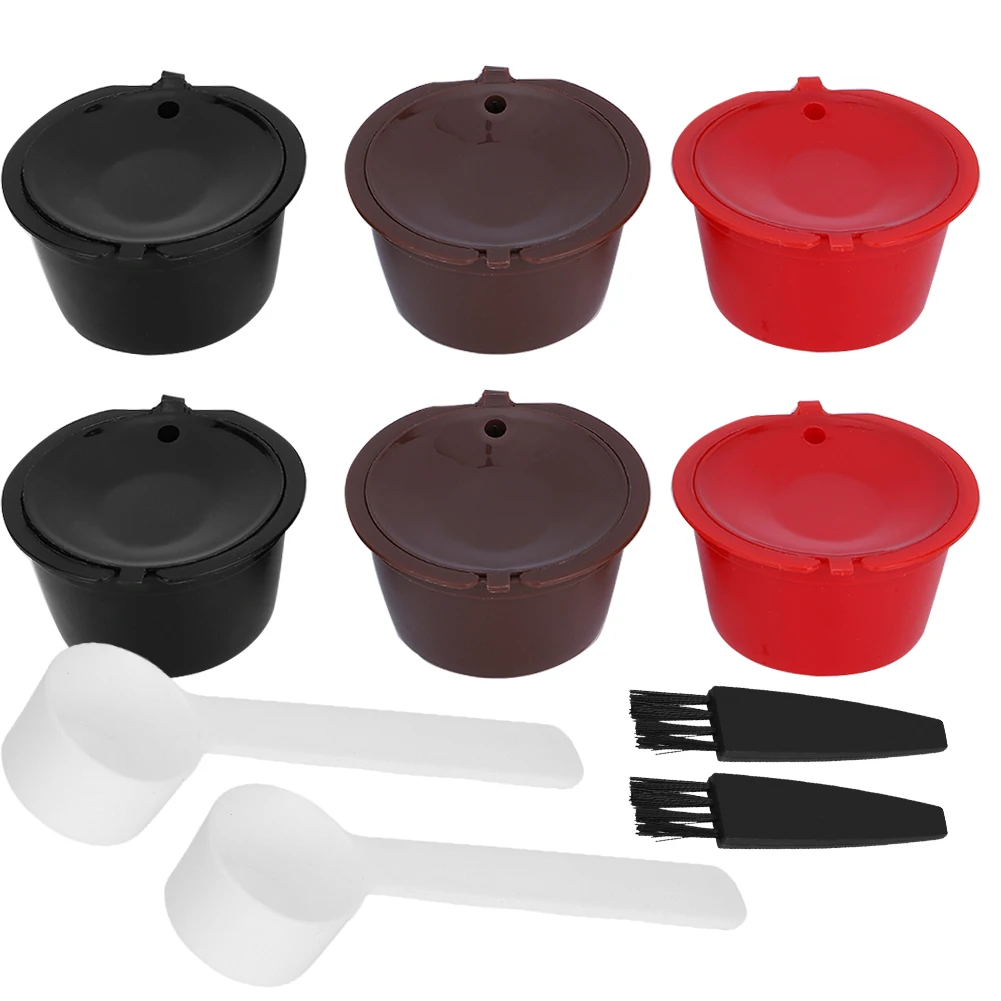 Coffee Pods Reusable Refillable Coffee Capsule Filter Cup with Spoon Brush Set Cafe Tools for Dolce Gusto Reusable Coffee Filter