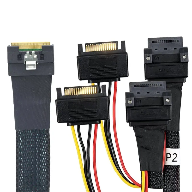 pcie-slimline-sff-8654-8i-2-port-gen-z-1c-breakout-cable-full-coverage-anti-mis-insertion-connector