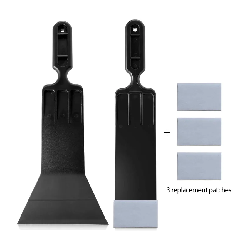 Escurridor de Bulldozer de mango largo, raspador de limpieza portátil, raspador de paleta con almohadilla de fregado, herramienta de limpieza para ventana de coche, estaño de vidrio