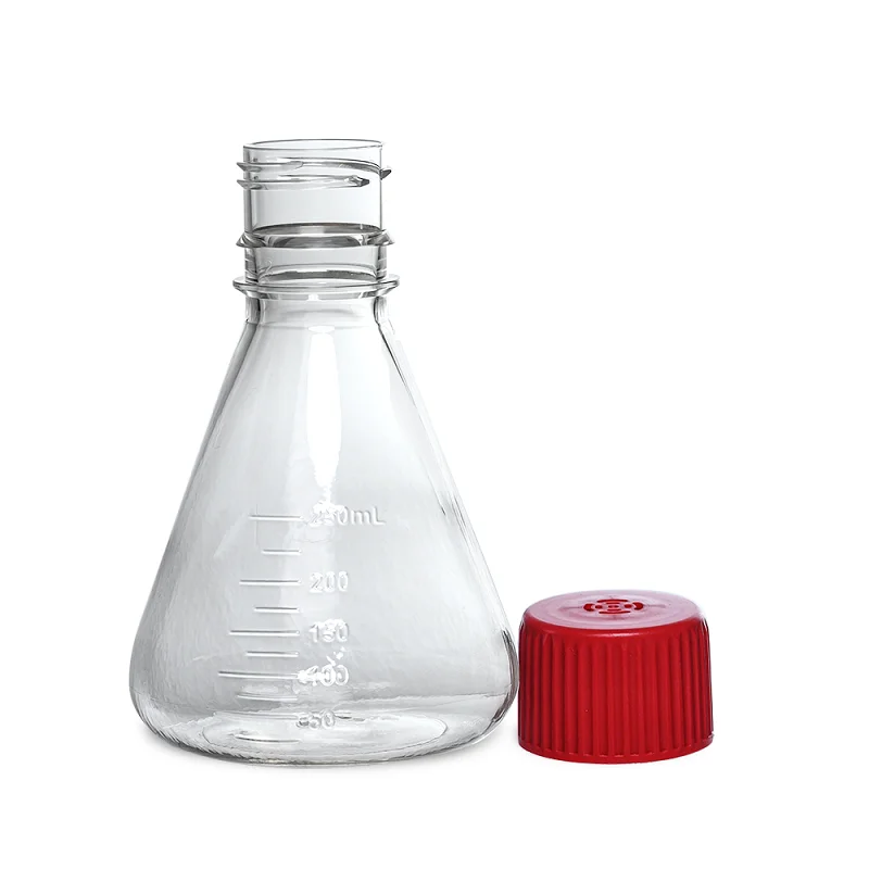 Imagem -03 - Garrafa de Cultura Celular Bseed-triangle Material de Policarbonato Frasco Erlenmeyer Capa Respirável 250ml 17211