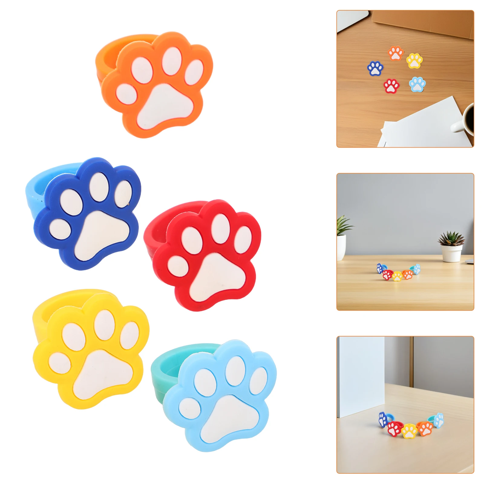 

30Pcs Cute Animal Paw Print Rings for Girls Pet Themed Party Favors Little Girl Jewelry Goodie Bag Stuffers Birthday Decor