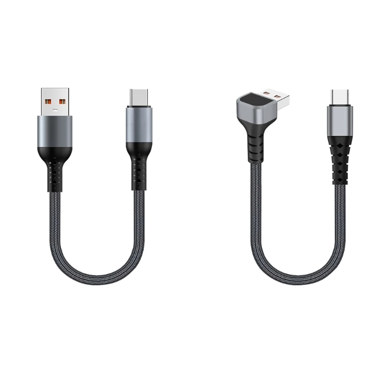 USB to Type C Fast Charging Cable with 90 Degree Elbow Data Cord for Smartphones and Tablets Dropshipping