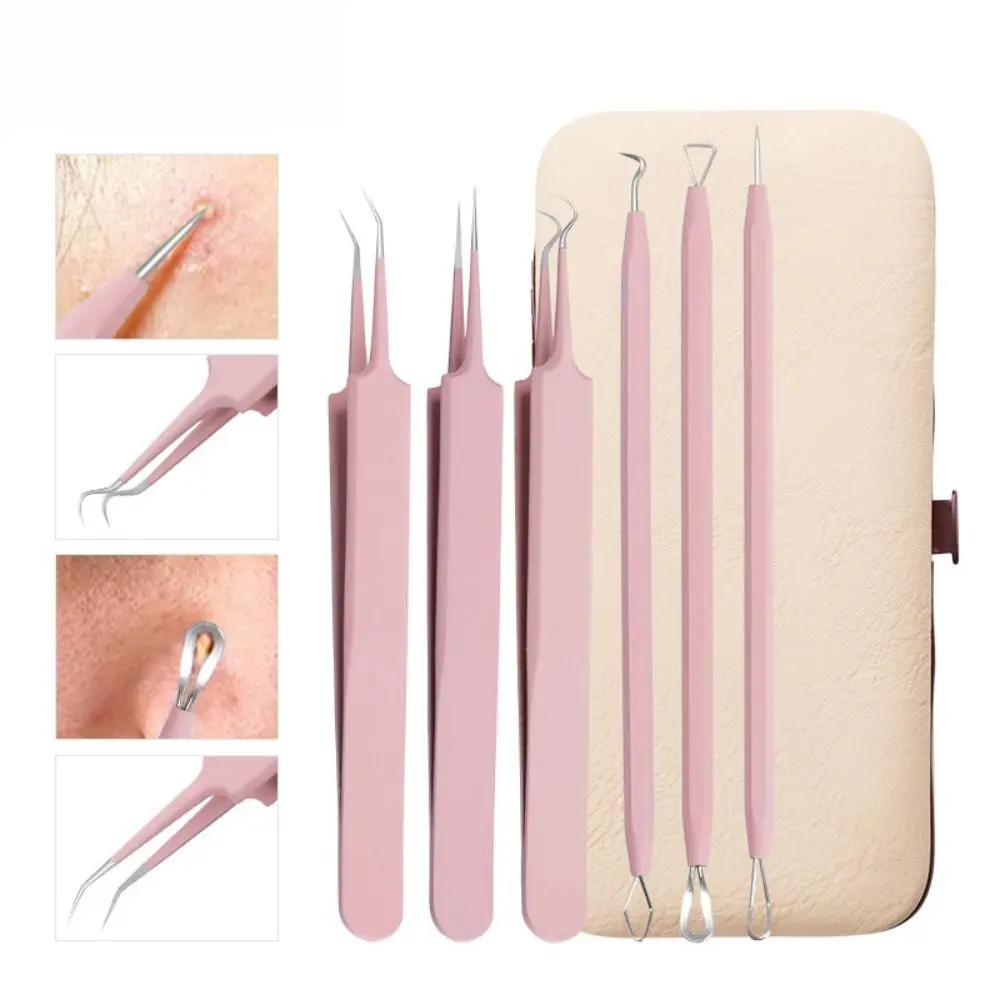 Ultra-fine Cell Pimples Blackhead Clip Portable Effort-saving Acne Needle Tweezers Easy to Use Stainless
