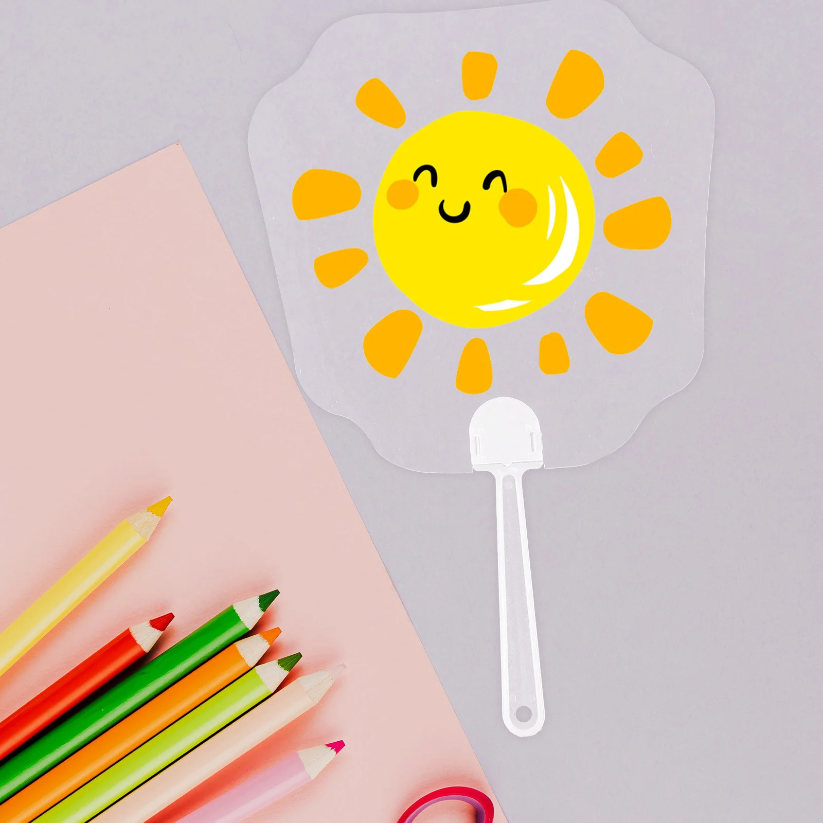 8 قطع من مراوح مستديرة فارغة، مروحة يدوية شفافة يمكنك صنعها بنفسك لمشاريع الرسم الحرفية، مروحة جرافيتي مزخرفة، مراوح بلاستيكية شفافة للمنزل