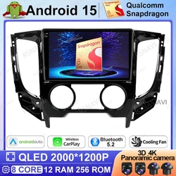 Android 15 Car Radio For Mitsubishi Pajero Sport 3 L200 5 Triton 3 2015 2016 2017 2018 2019 5G WIFI Navigation Viedo Player QLED