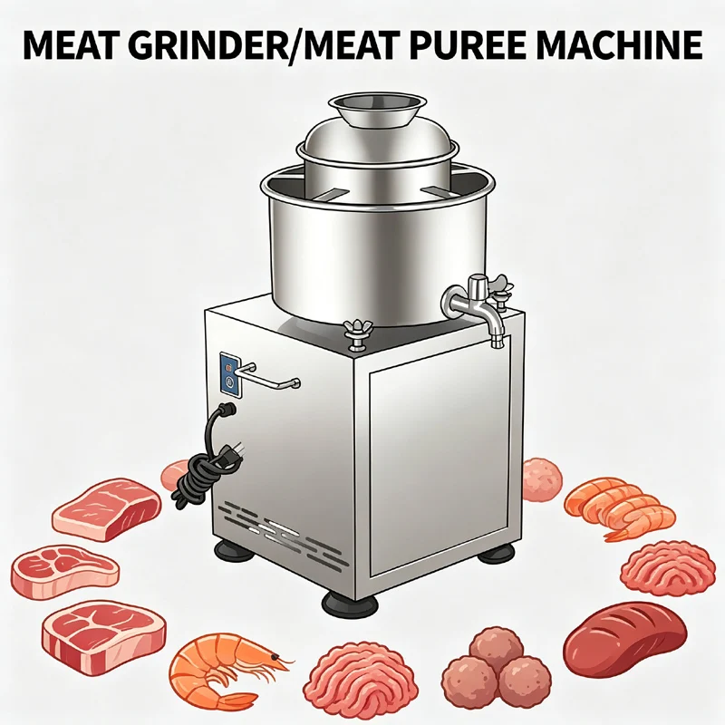 Meat Slurry Machine Commercial Stainless Steel Mixer Grinder Match Meatball Forming Machine For Beef Fish Sausage