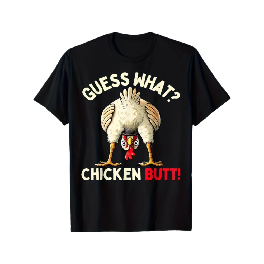 

Cute and Fun Style Chicken Butt 3D Printed Men's Casual Style T-Shirt Cartoon Rooster Pattern T-Shirt Adult Creative Top T-Shirt