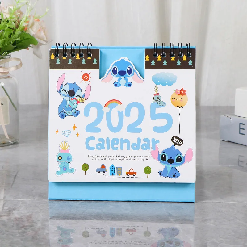 2025 Disney Stitch Desktop Calendar Anime Cute Daily Monthly Planner Schedule Yearly Agenda Organizer Home Office Notebook Book