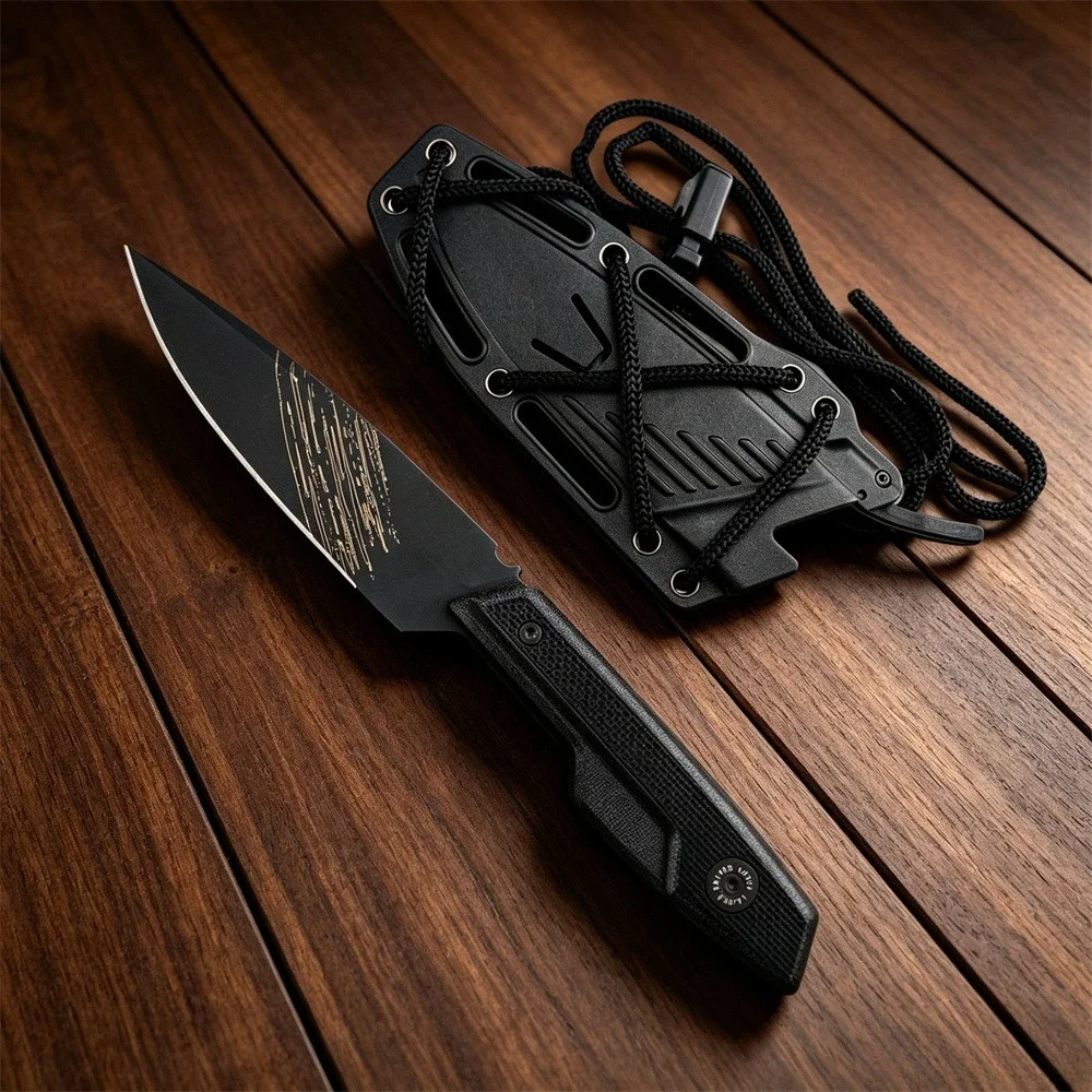 LTK01 Outdoor Fixed Blade Knife with Sheath – N690 Steel Blade, G10 Handle, EDC Utility Knife for Camping Hiking Fishing