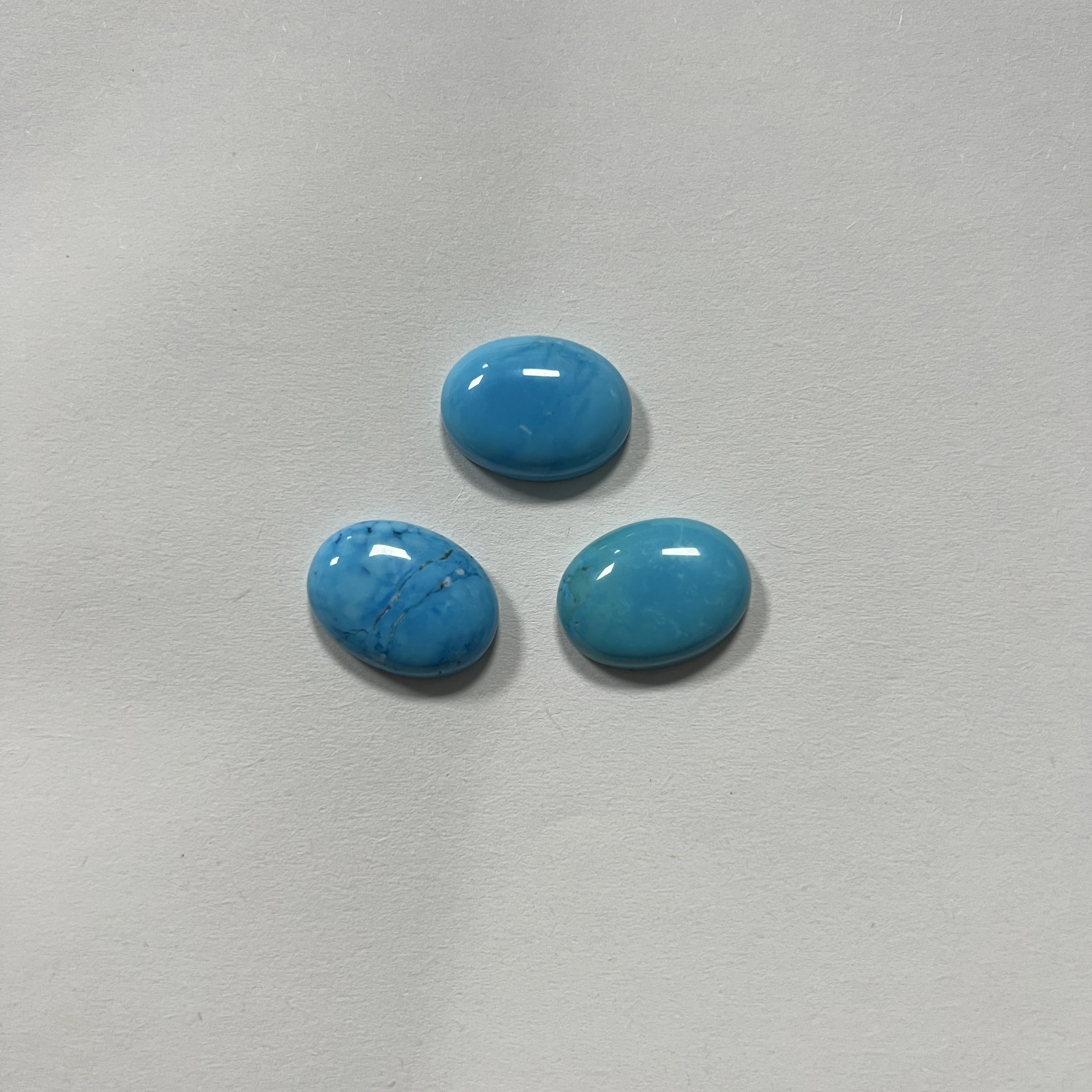 15x20mm Natural Blue Turquoise Oval Flatback Cabochon Original GemstoneFor Ring