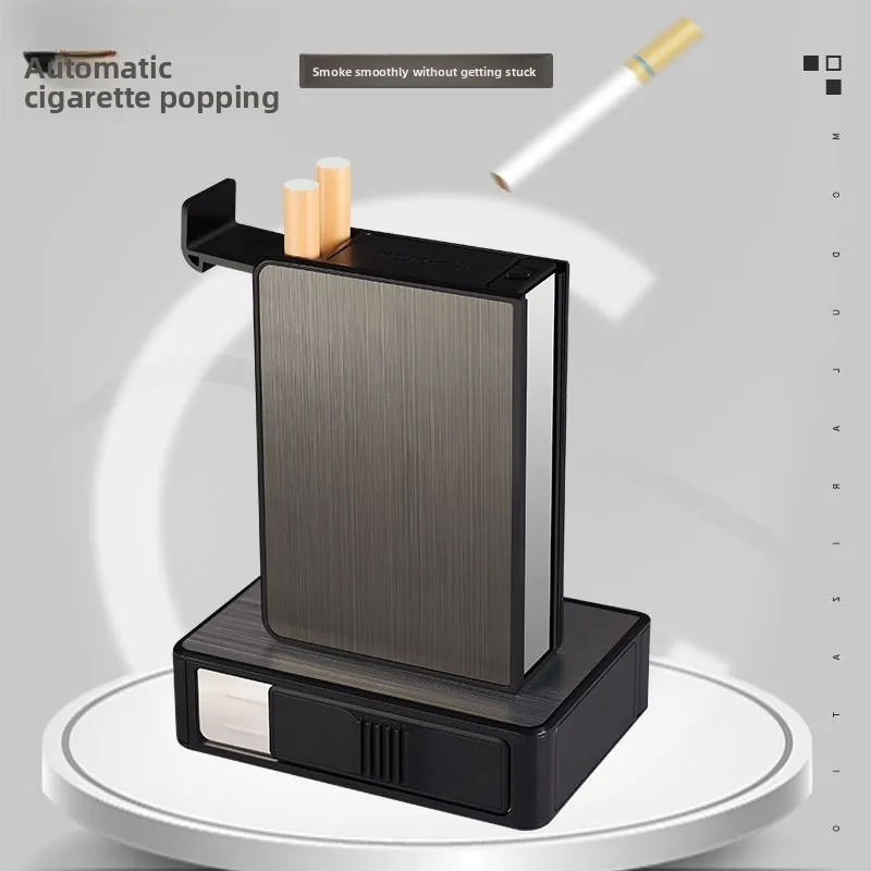 Automatic Pop-up Cigarette Case Waterproof Metal Cigarette Box 20 pack Capacity Cigarette Holder Case Gift for Men & Daily Use