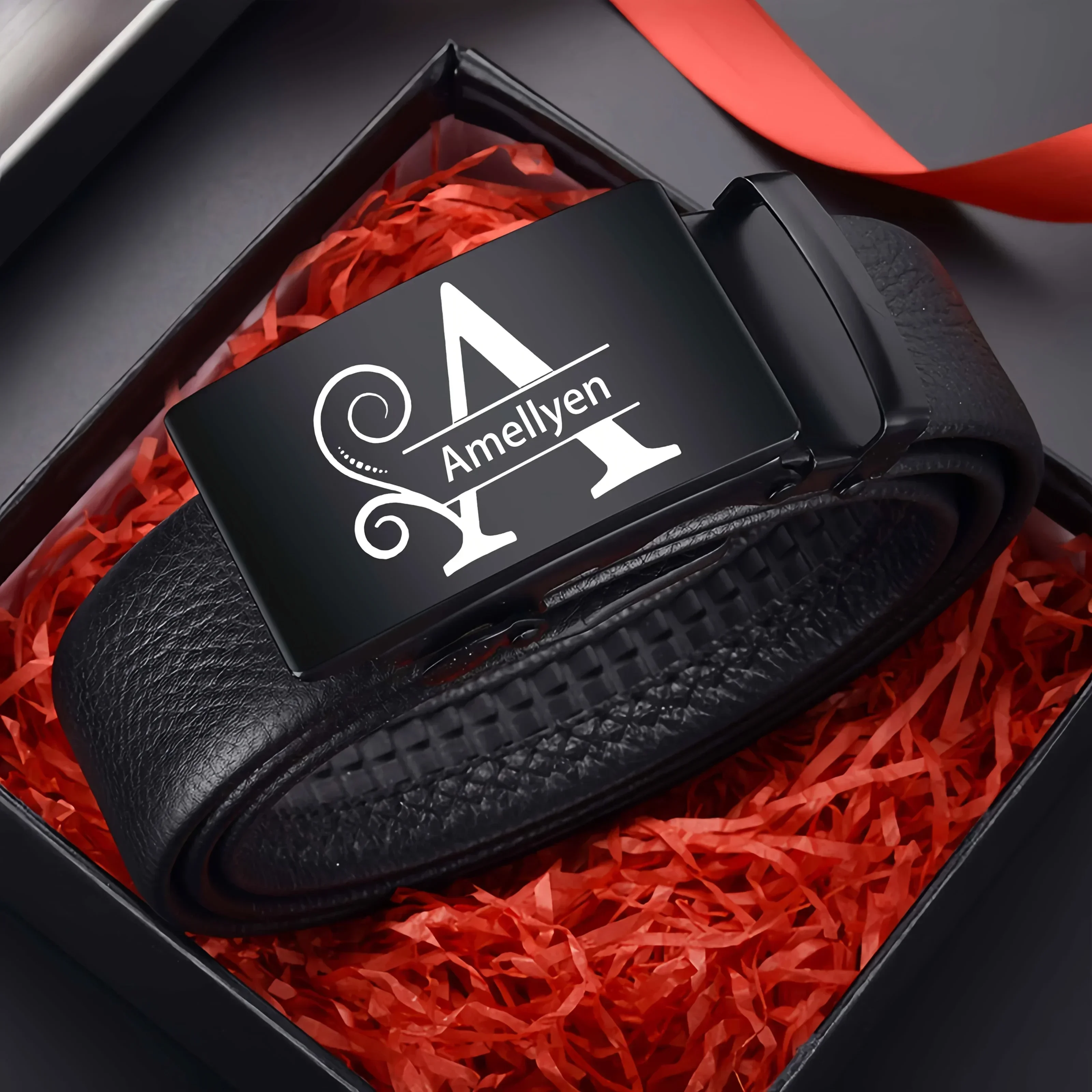 Custom Engraved Name Letter Waistband Alloy Automatic Buckle Personalized Gift for Father Husband Boyfriend - Great Gift for Him