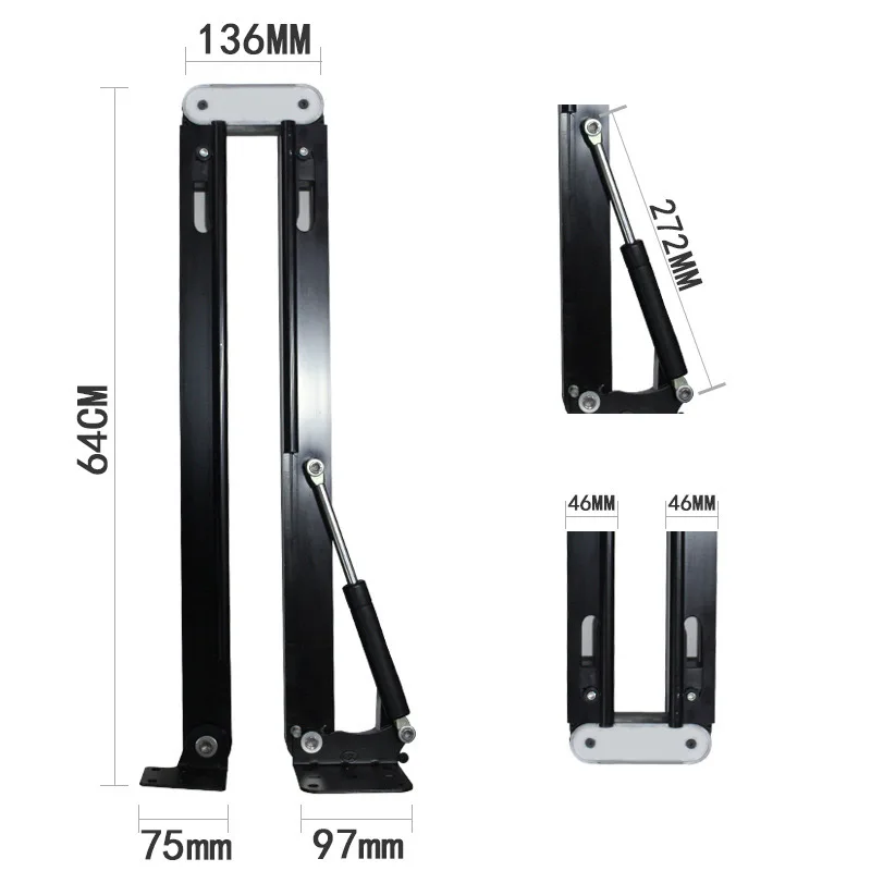 Multifunctional Hidden Telescopic Dining Table Accessories Invisible Desk Mechanism Retractable Hidden Bar Table Hinge Connector