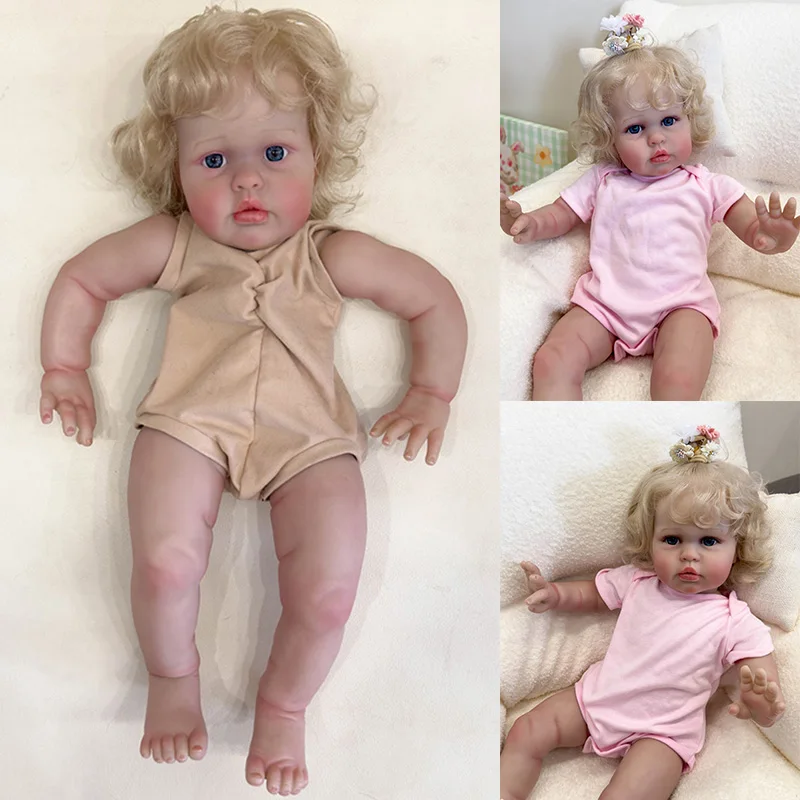 

24inch ellie Lifelike Reborn Doll kit painted Doll kit Unfinished Doll parts with Hand Rooted Hair