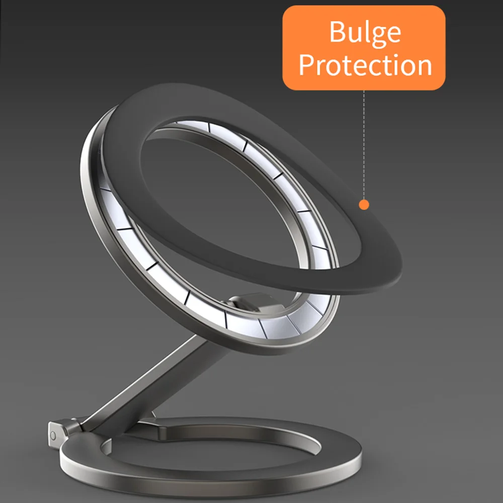 Suporte MagSafe magnético para iPhone 16/15/14 dupla face dobrável 360 °   Suporte de anel magnético giratório para telefone para Huawei/Xiaomi