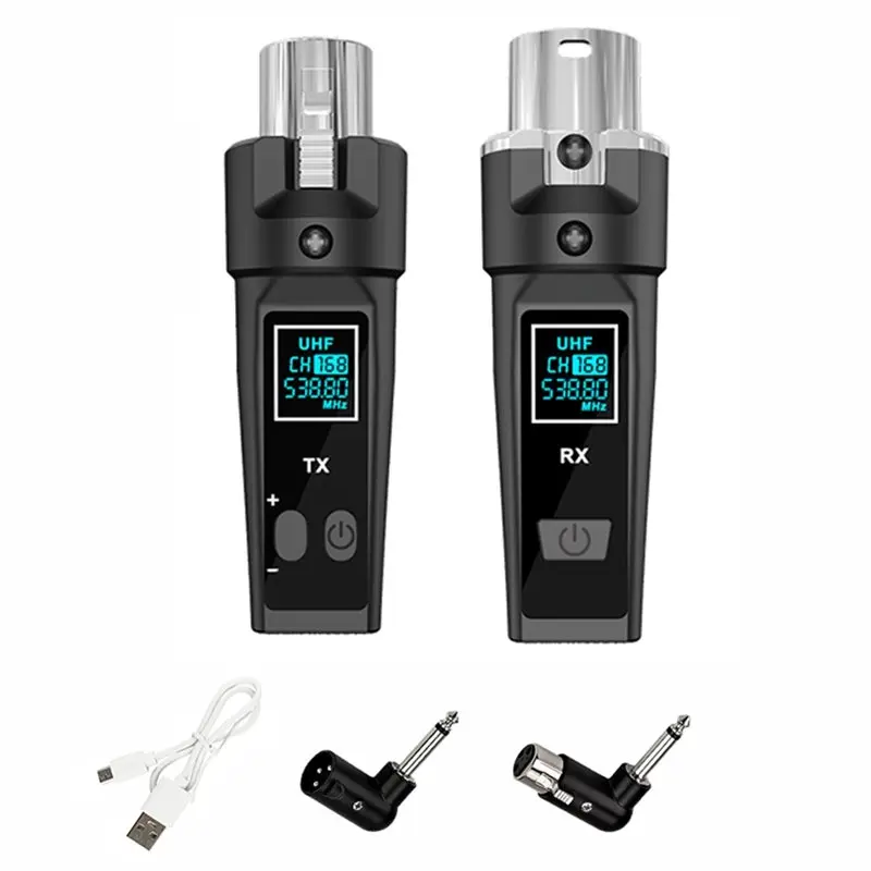 [B24B!】 UHF Wireless Microphone System Adapter 5Pcs XLR Transmitter And Receiver For Dynamic Microphone, Guitar Audio Mixer