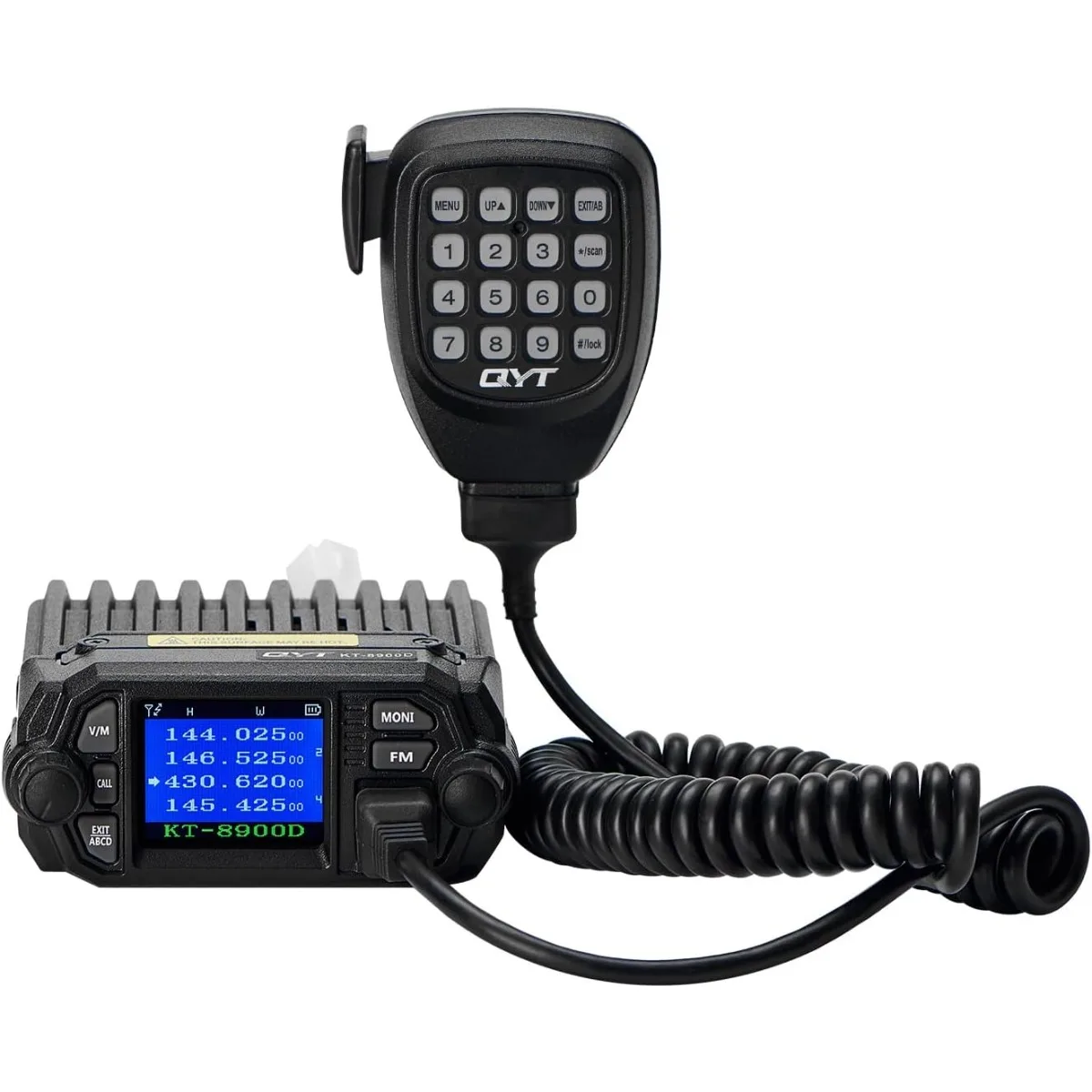 QYT KT-8900D Tela colorida de rádio móvel compacto Quad Standy Display 25W VHF UHF Intercomunicador de veículo de carro sem fio de longo alcance