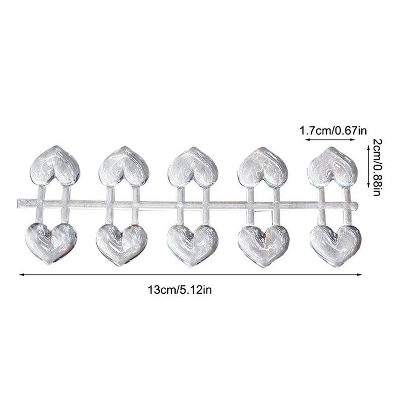 100Pcs/10 Strips False Nail Tips Color Card Table Showing Shelf Nail Color Table Showing Shelf Heart False Nail Display Tip Tool