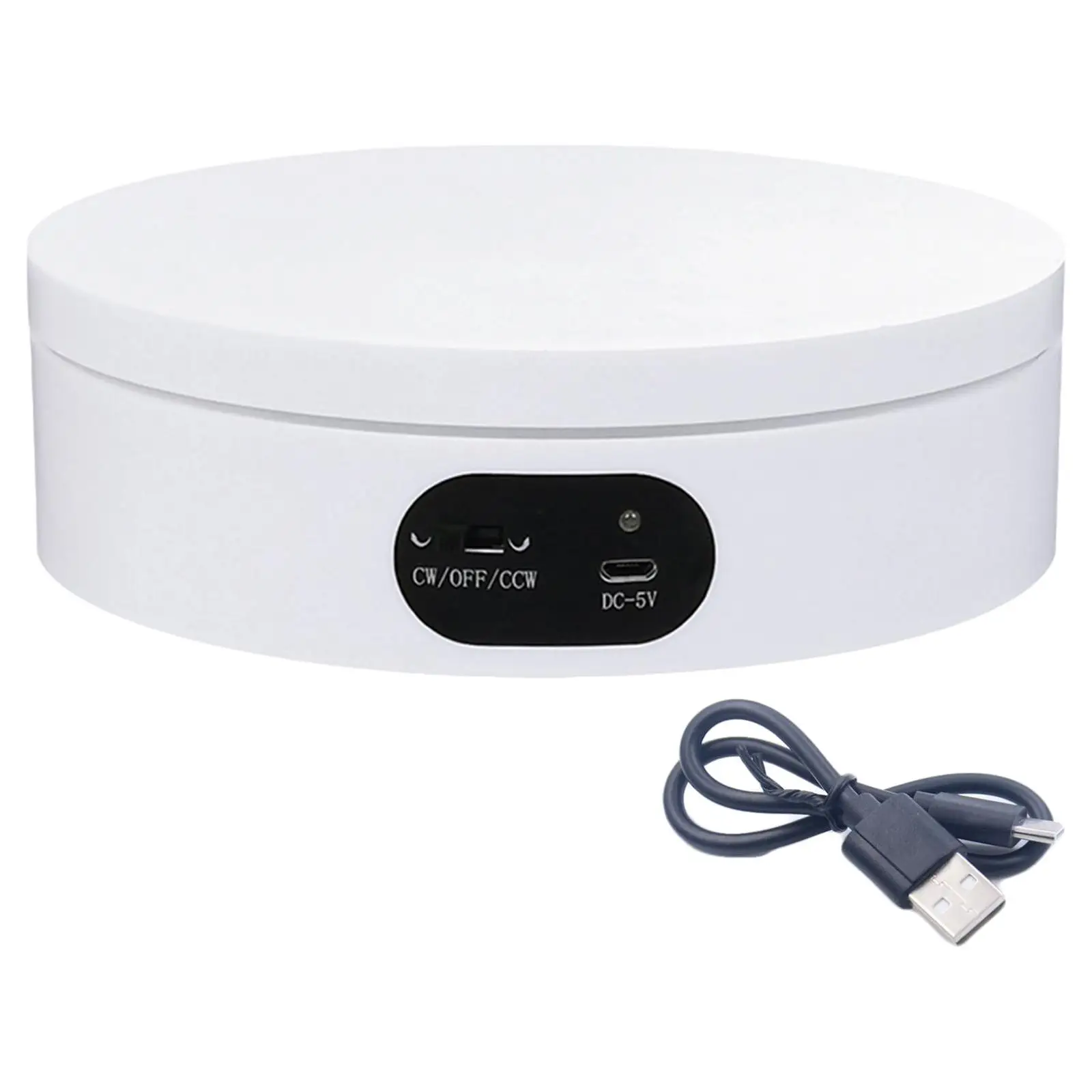 White 360 Degree Electric Rotating Display Jewelry Rotating Table Turntable Stand Jewelry Cosmetics Photography Show Stand
