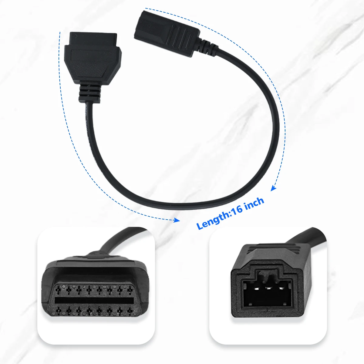 OBD-Kabel für HONDA 3-PIN OBD2 Diagnoseadapter für Civic, Accord, Acura, Prelude, CR-V, Odyssey, Pilot, Passport 3-Pin OBD-Anschluss – Detail 5