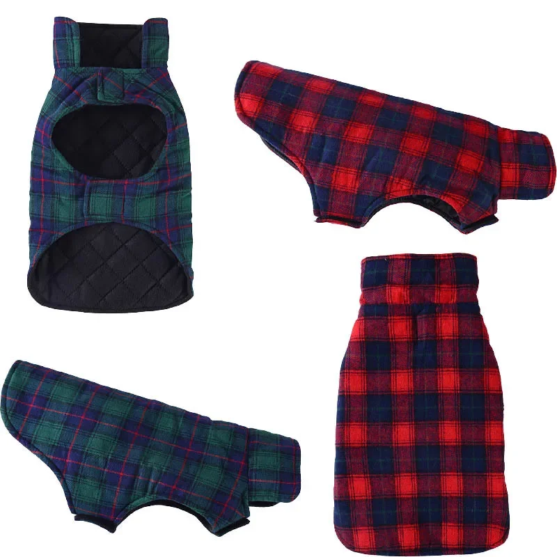 Winter New Dog Clothes Pet Cotton Plaid Vest Thickened Dog Clothes Guarantee Spot Wholesale Dog Costume Pet Clothes