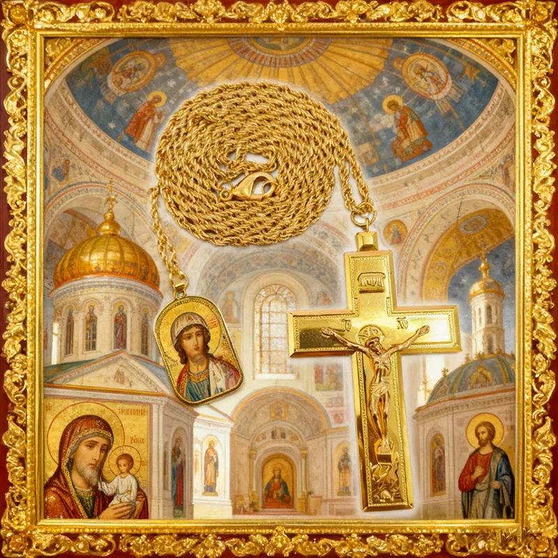New Orthodox Cross Necklace for Men and Women Retro Religious Jesus Orthodox Cross Pendant Zinc Christian Prayer Deluxe Gift Box