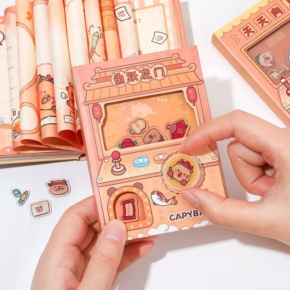 Портативная цветная внутренняя страница блокнот с капибарой Gashapon Mahines встряхивающий маленький блокнот милый кавайный квадратный блокнот для офиса