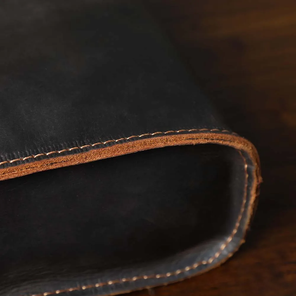 Vintage Echtleder Herren-Umhängetasche aus Crazy-Horse-Leder, Mini-Handytasche für Schlüssel und Karten – Detail 12