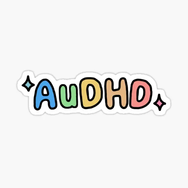 Colourful Audhd Illustration Adhd And A  5PCS Stickers for Living Room Laptop Art Decor  Decorations Funny Background Car Room P