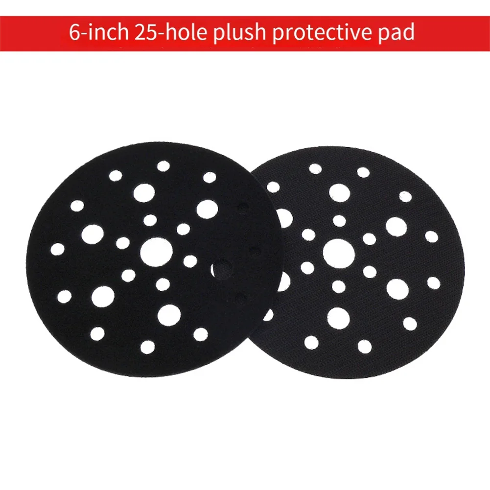 

2 шт., защитный диск, флокированная защитная накладка, 6 дюймов, 25 отверстий, накладка на липучке, аксессуары для электроинструментов для полировки и шлифования