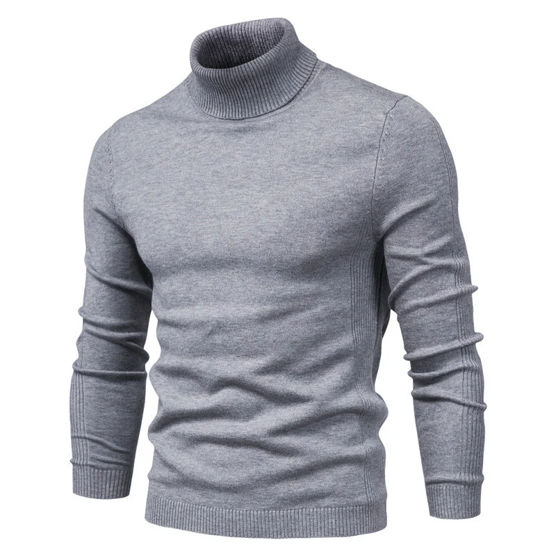 Winter Turtleneck Thick Mens Sweaters Casual Turtle Neck Solid Color High Quality Warm Slim Luxury Brand Men\'s Sweaters Pullover