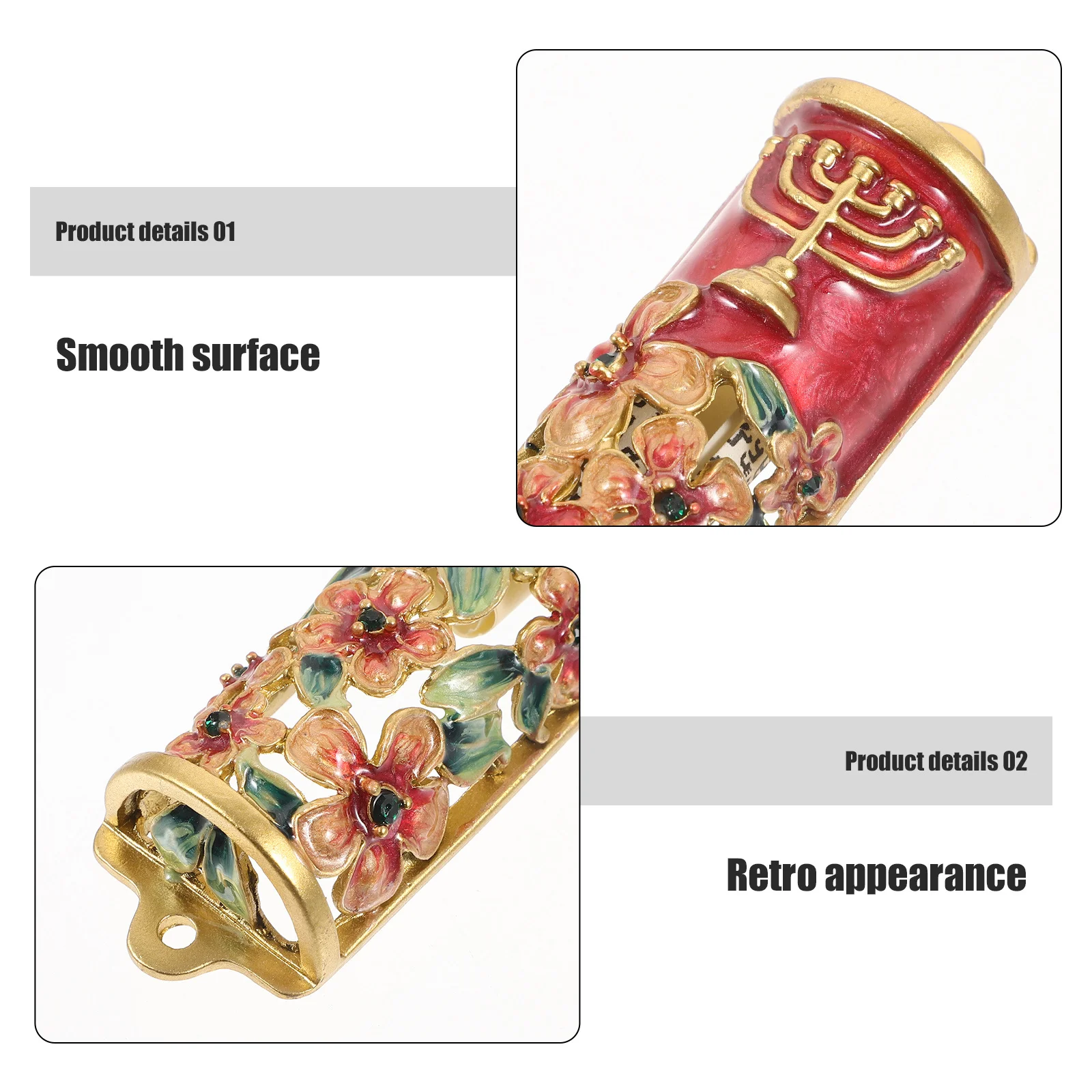 

Metal Mezuzah Door Accent Jewish Decoration Ornament Unique Sturdy Mezuzah Cover Scroll Blessing Scripture for Door Wall Decor