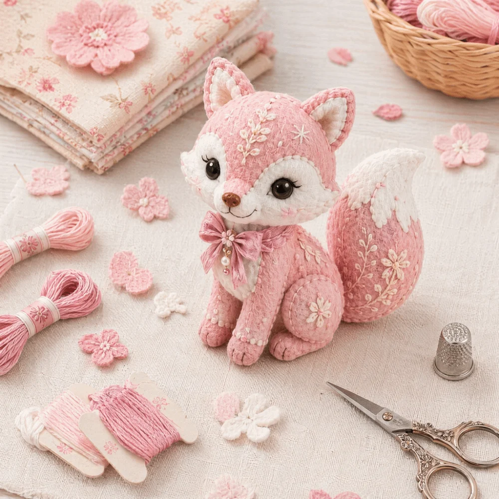 Floral Fabrics Animal Patchwork Set Creative Design Material Pack DIY Sewing Kit Hanging Kit Home Decoration Fabric Sewing Kit