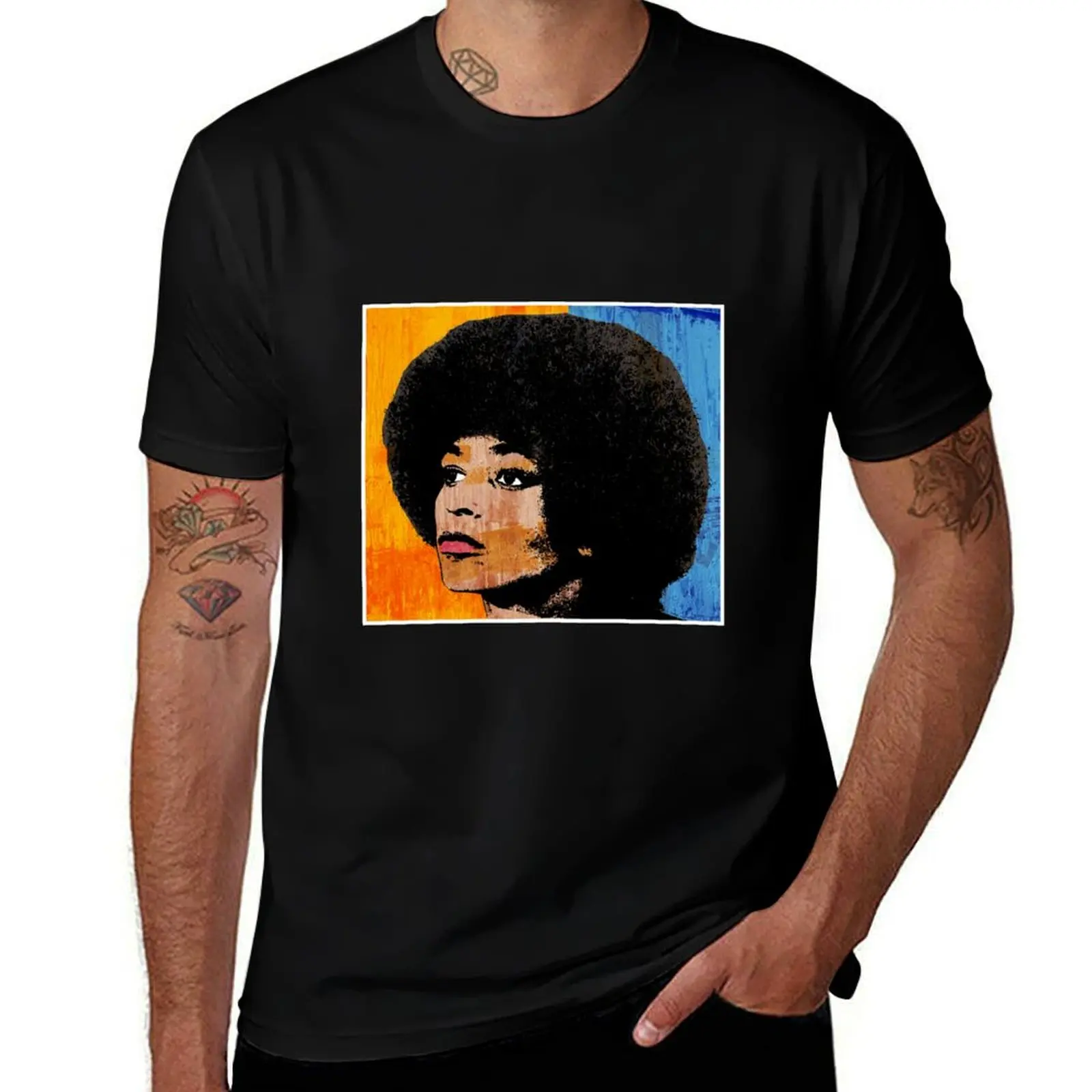 ANGELA DAVIS (COLOR) T-Shirt Utility Casual Work T-Shirt