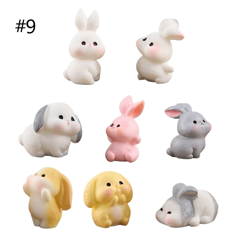 Y1UU милая фигурка пасхального кролика, миниатюрные фигурки животных, ремесло для праздничной темы