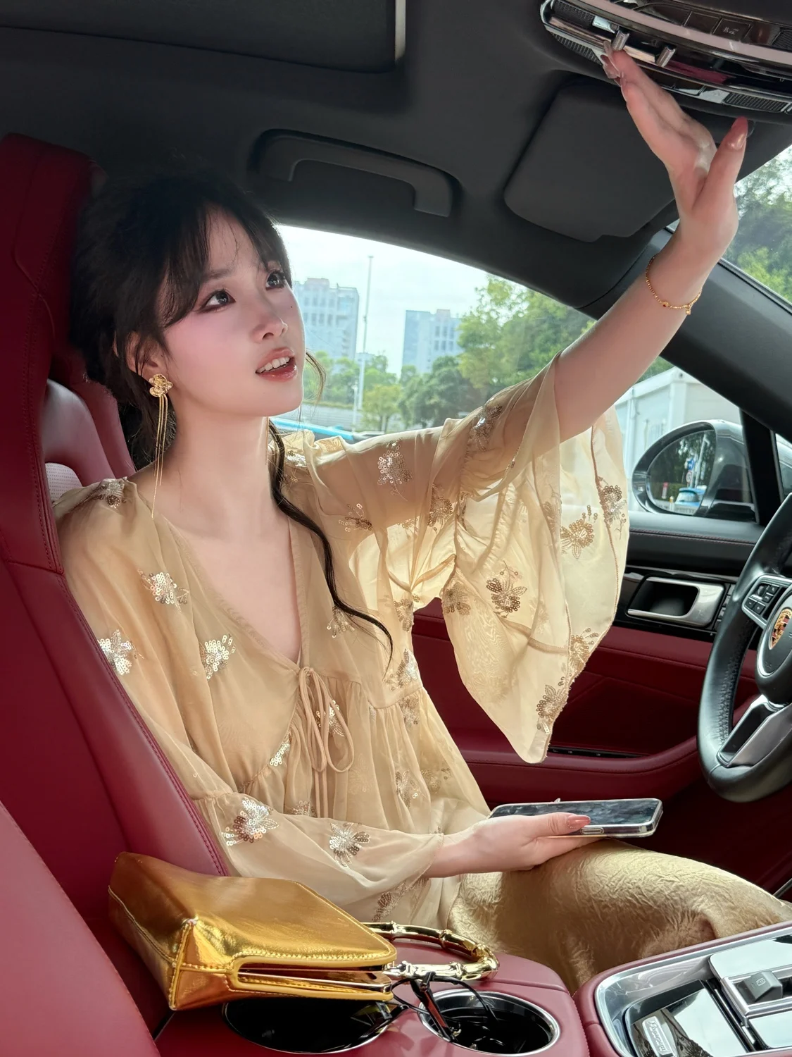 

Ele Pure Desire Girl irt by Zhang Honey Sweet Sle Nine Sve V-Ne Regular Length Polyester Fiber 00% White Enhancing