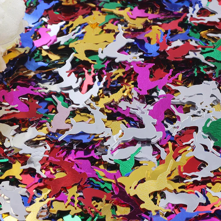 100g/bag Christmas Santa Tree Hat Mixed Alphabet Note Silver Sequins - Glitter Flakes for DIY Masks & Nail Art Accessories