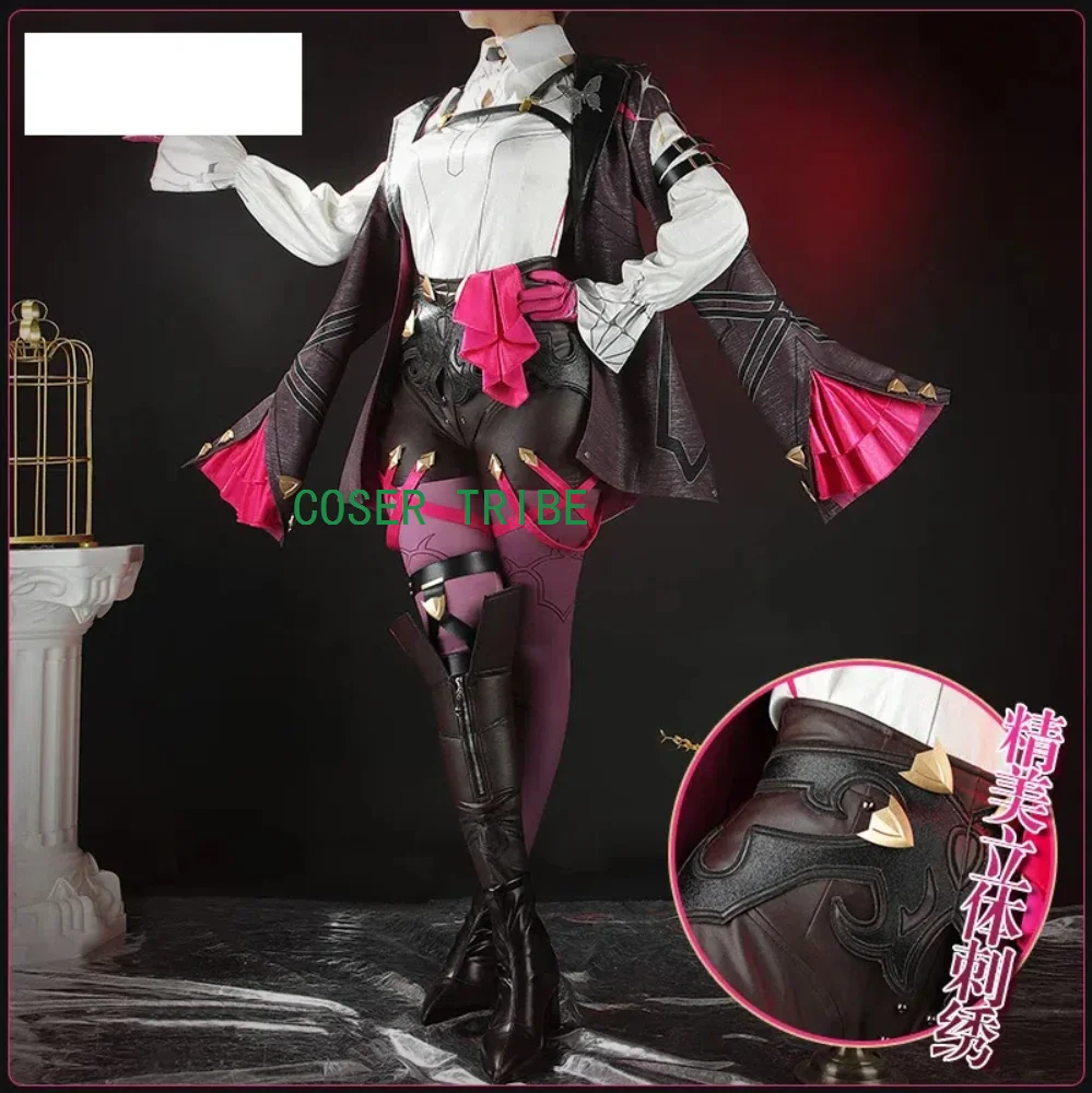 

COSER TRIBE Honkai: Star Rail Kafka игровой костюм, костюм для косплея, костюм для Хэллоуина, костюм для ролевых игр под заказ, любого размера