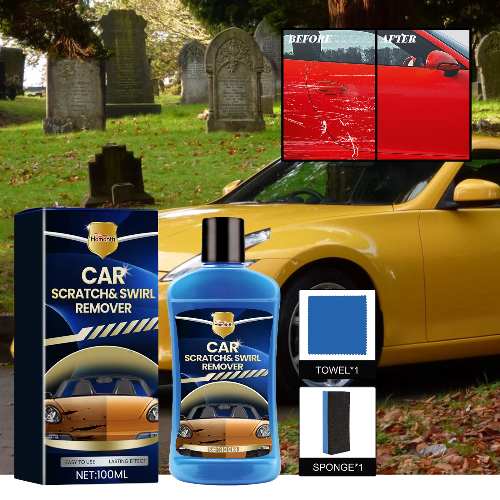 Car Scratch Wax Removes Stubborn Stains Car Surfaces Paint Scratch Scratch Repair Clean Polishing Refurbishment Repair Scratch