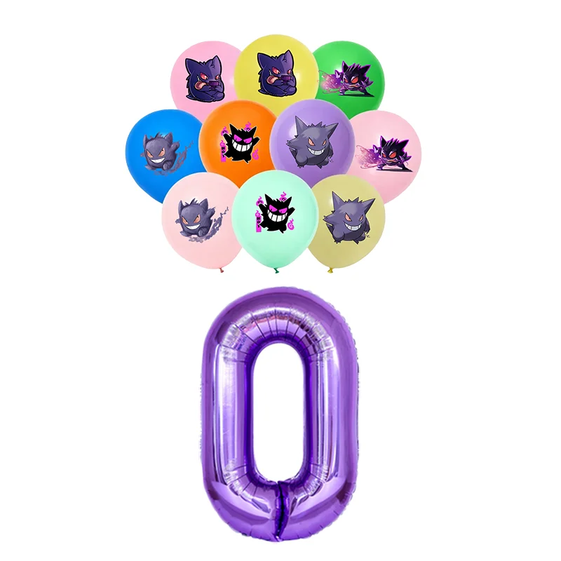 10 Stück 12 Zoll Pokemon Gengar Farbige Latex-Ballons Kindergeburtstag Partydekoration Babyparty Globos Ballon Spielzeug Anime