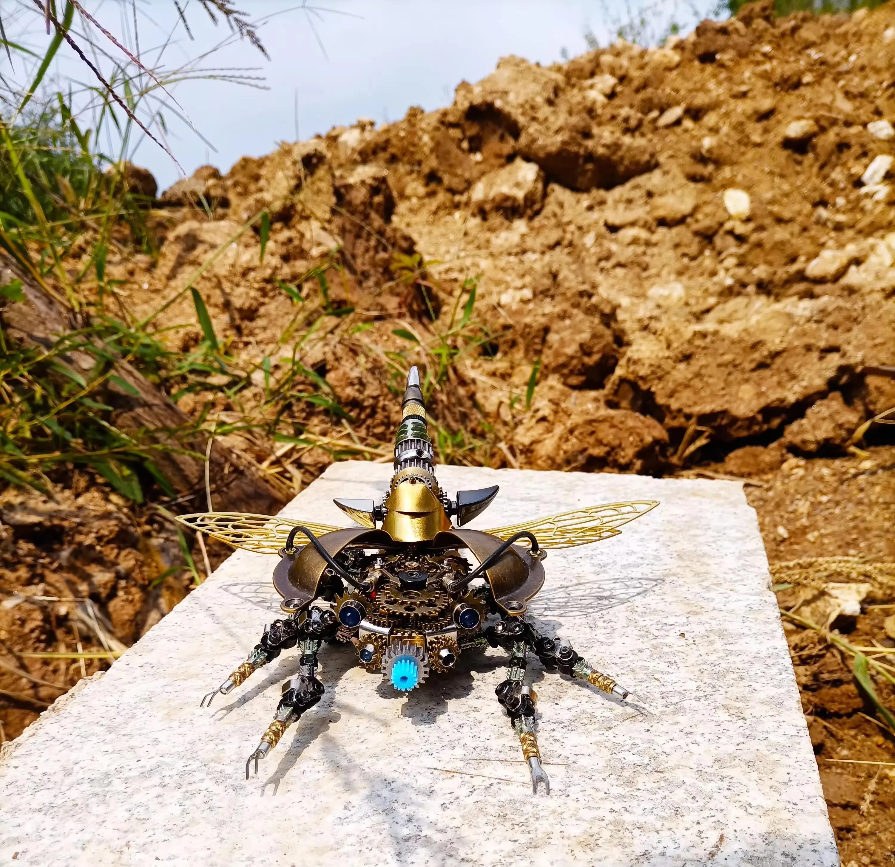 Steampunk 3D dreidimensionales Metallmontagemodell mechanischer Käfer Baustein Spielzeug Geburtstagsgeschenk Desktop-Ornament