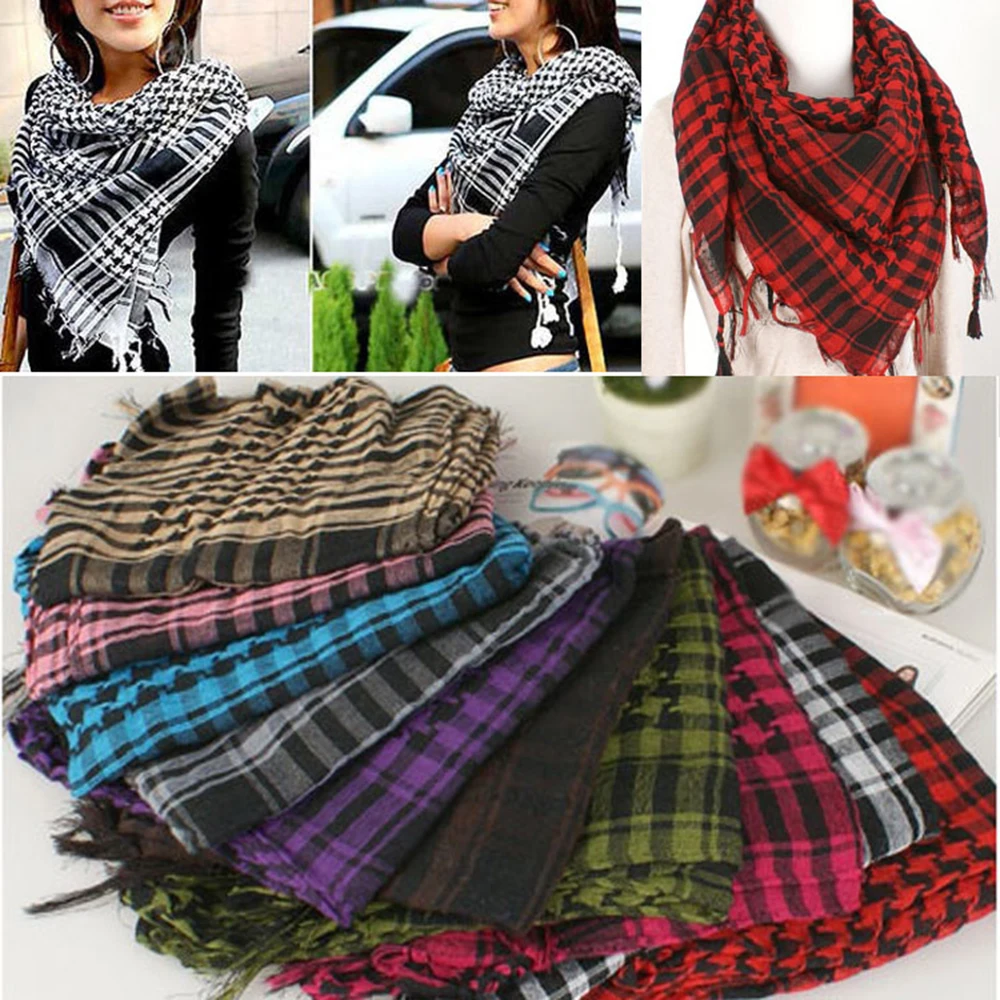 Lenço Keffiyeh Shemagh Árabe Unissex Respirável para Verão e Primavera, Tático para Viagem, Caminhada, Deserto, Estilo Arafat, Streetwear e Bandana