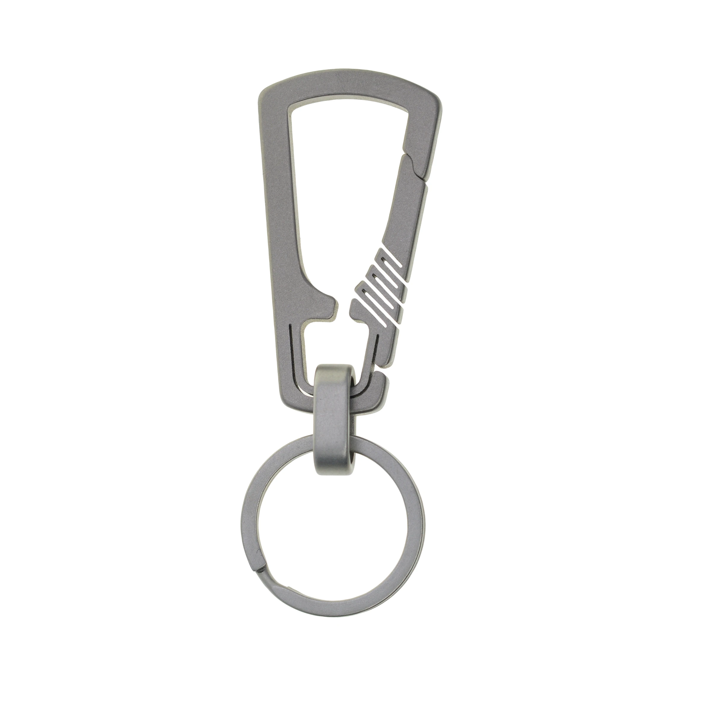 Unique TC4 Ti  titanium square snap spring self Lock Carabiner split ring Clasp Keychain FOB EDC house warming gift