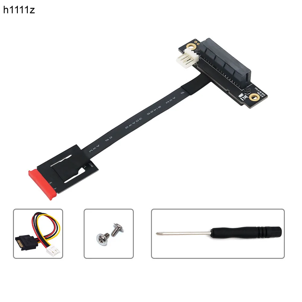 

Add On Card 270 Degree M.2 NGFF Dual Key A-E To PCI-E 4X Adapter Cable 4P FDD Power Connector M2 Key A/E to PCI Express X4 Riser