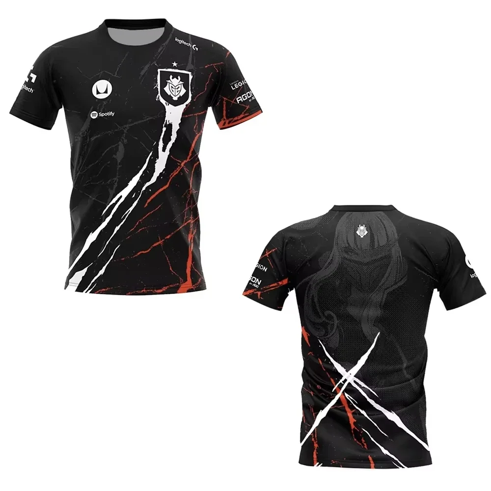 

2025 New Summer G2 Sports Esports Game T-shirt National Team Uniform 3D Printed T Shirt O-Neck Breathable Sport Oversized Tops 5