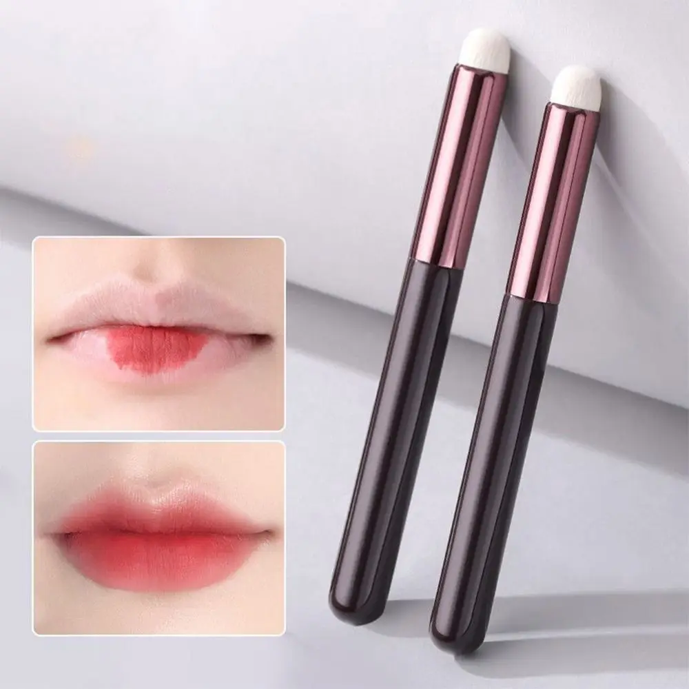 Brocha de labios de cabeza redonda de fibra, multifunción, color púrpura, Halo, teñido, lápiz labial, brocha de maquillaje, brocha correctora de cabeza redonda