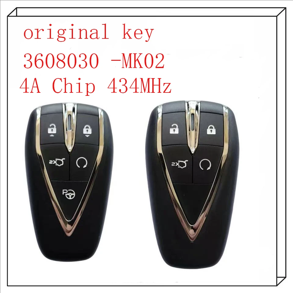 

Originl Car Key 4A Chip 434MHz Proximity Car Remote Key For ChangAn UNI-T CS75 Plus Eado Plus 4/5 Buttons 3608030 -MK02