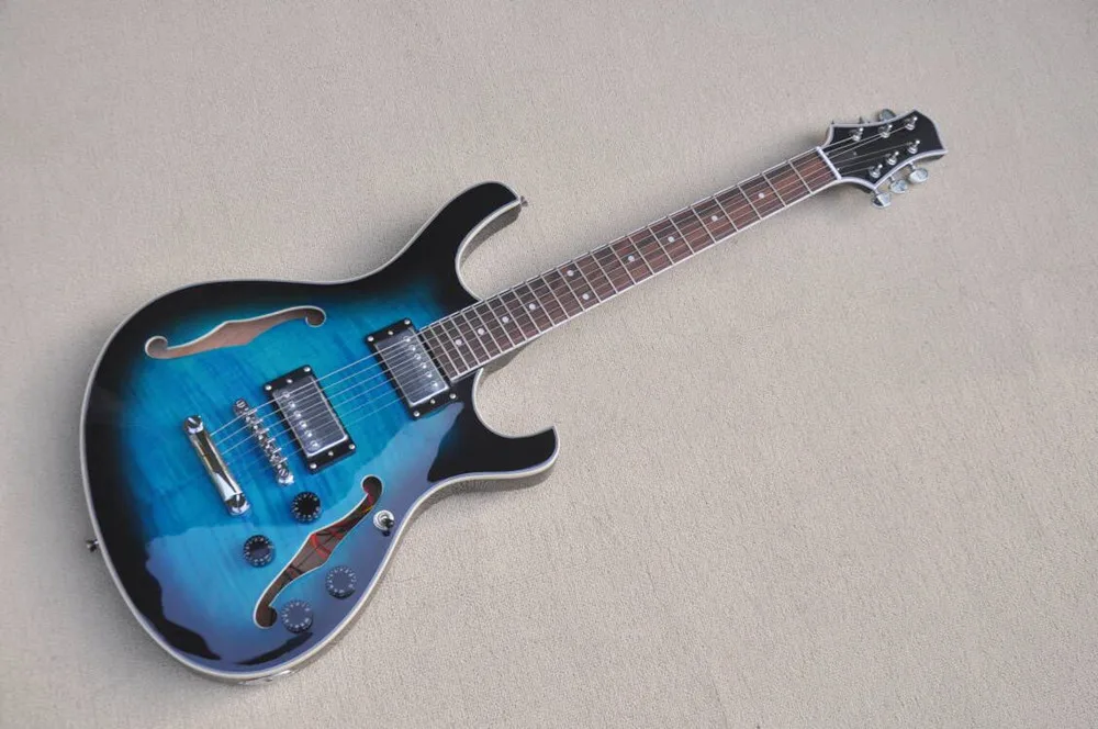 Blue Body 6 Strings Electric Guitar with Chrome Hardware,Rosewood Fretboard,Provide Customized Service